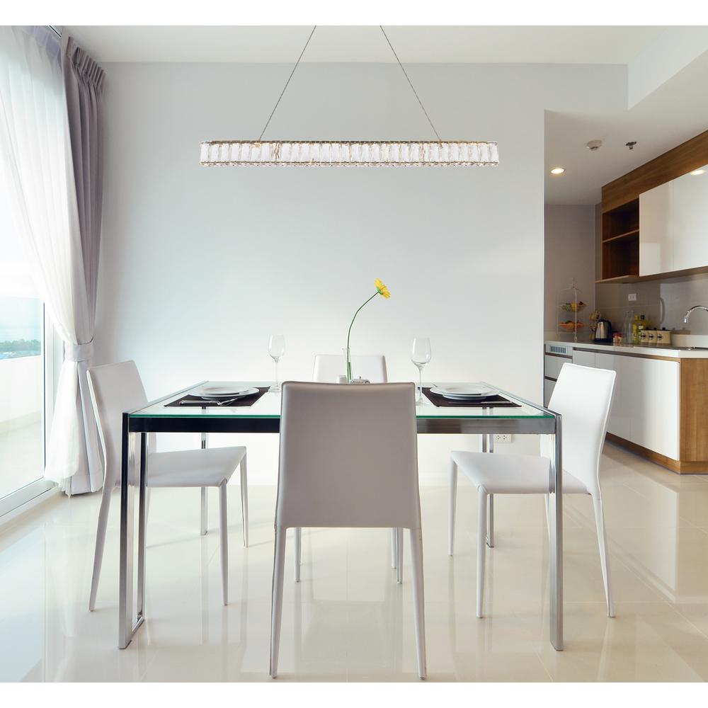 Alt View 2. Elegant Lighting - Monroe 38 inch LED linear pendant in gold - Gold.