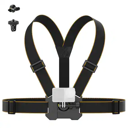 Front. Neewer - Chest Mount Harness for Action Cameras - Magnetic Quick-Release Strap Compatible with GoPro, DJI & Insta360 - Black.