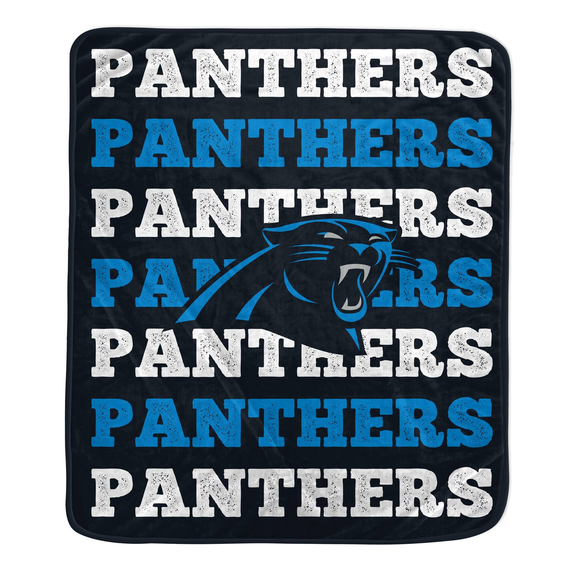 Pegasus - Carolina Panthers 60'' x 70'' Repeat Refresh Wordmark Plush Blanket - Multicolor
