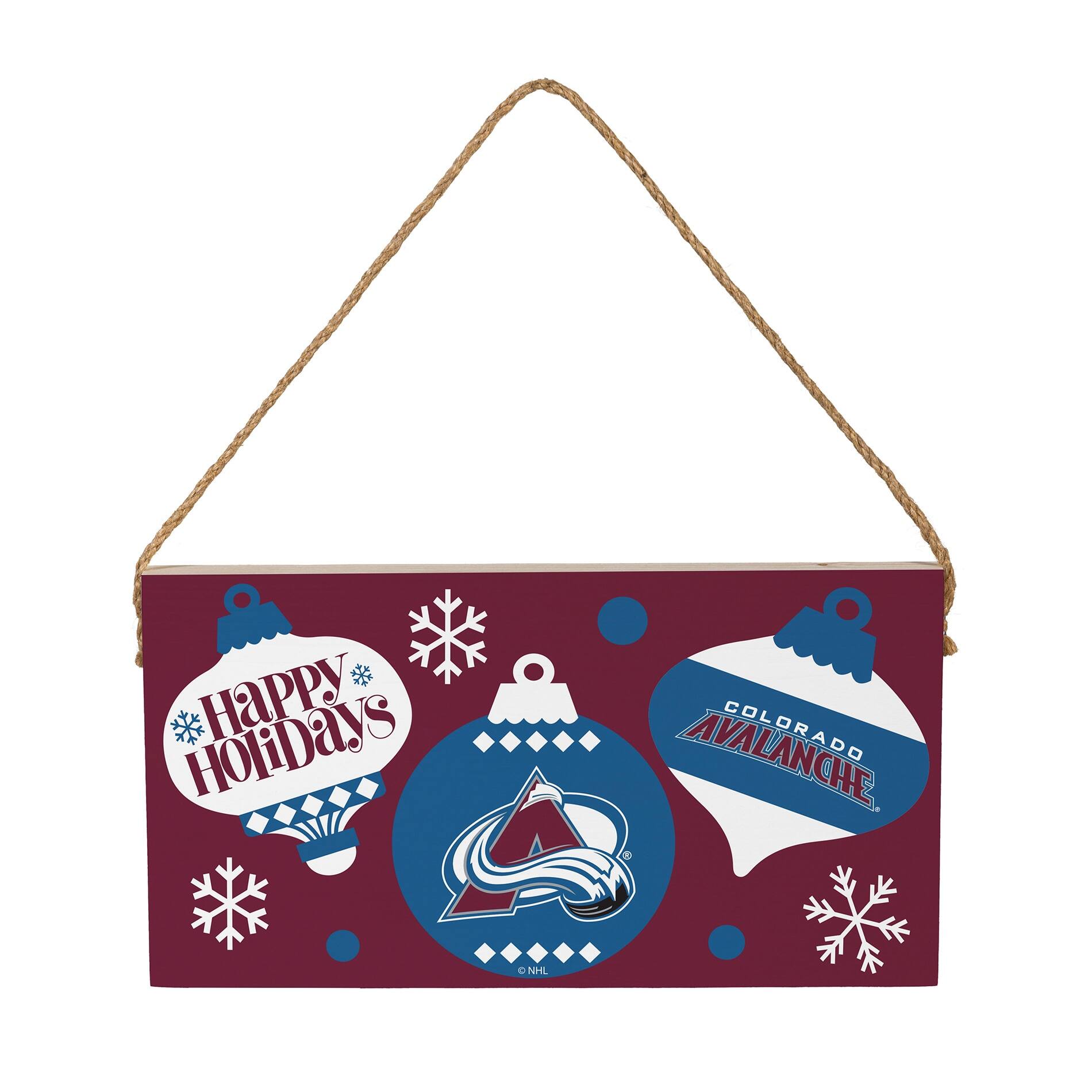 Colorado Avalanche 6" x 11" Holiday Wood Wall Sign