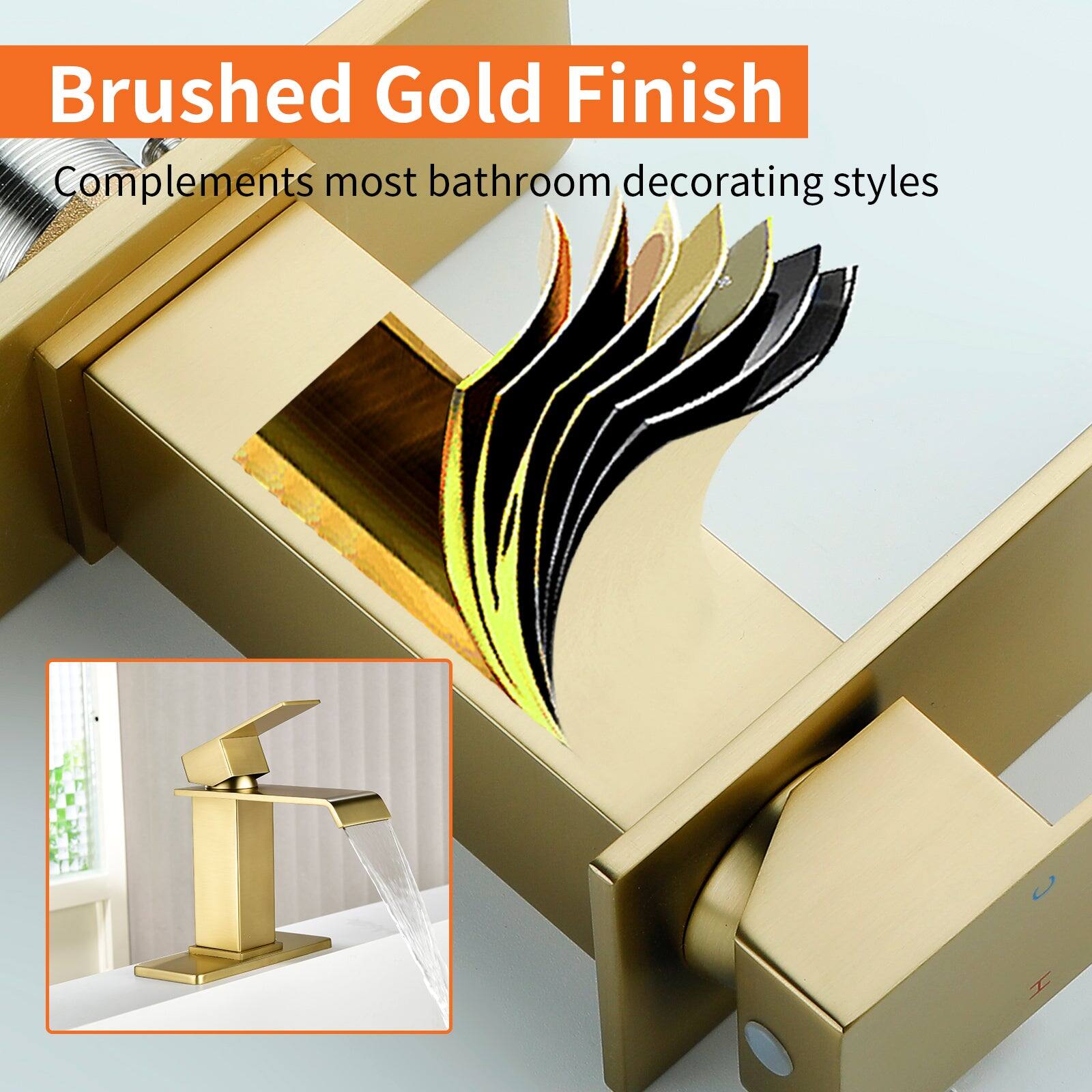 Brushed Gold Finish  
Complements most bathroom decorating styles