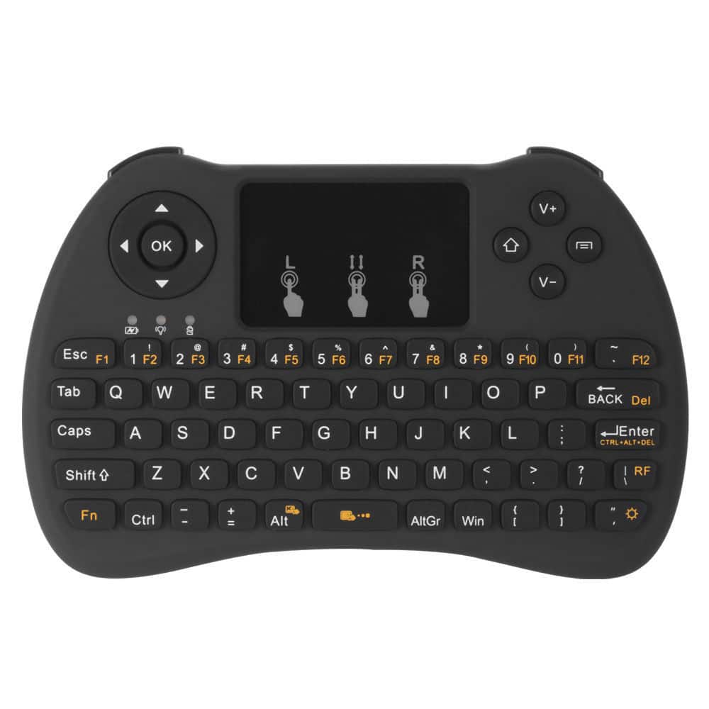 Cables Direct Online - Mini P9 3-in-1 Wireless Keyboard, Touchpad & Remote 2.4GHz for Smart TV, Android TV Box & PC - Black