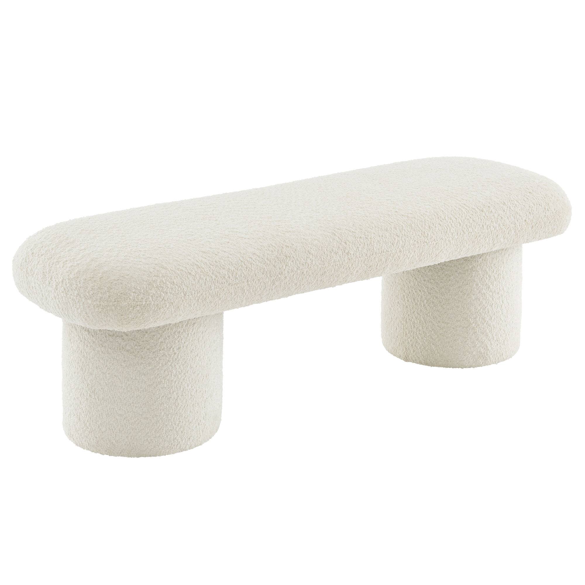 Alt View 2. Modway - Orla Chenille Upholstered Bench by Modway - White.