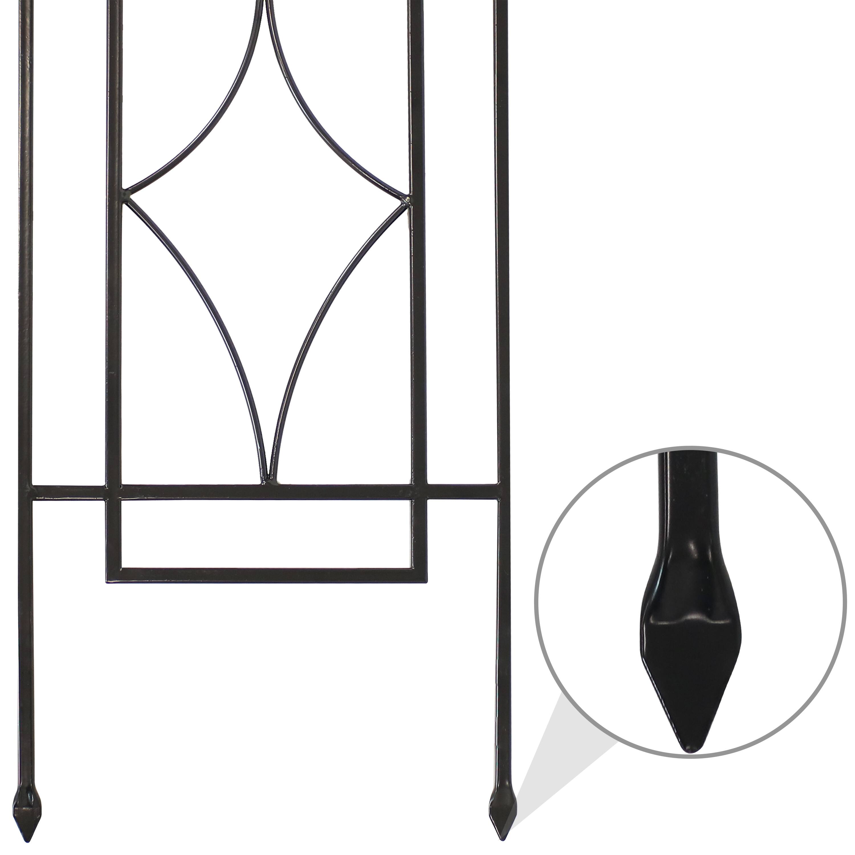 Alt View 9. Sunnydaze - Steel Chic Diamonds Garden Trellis - Set of 2 - 48 in - Black.
