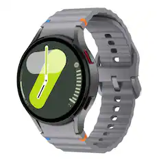 Front. StrapsCo - Motion Strap Silicone Rubber Watch Band For Samsung Galaxy Watch 7 - Dark Grey.