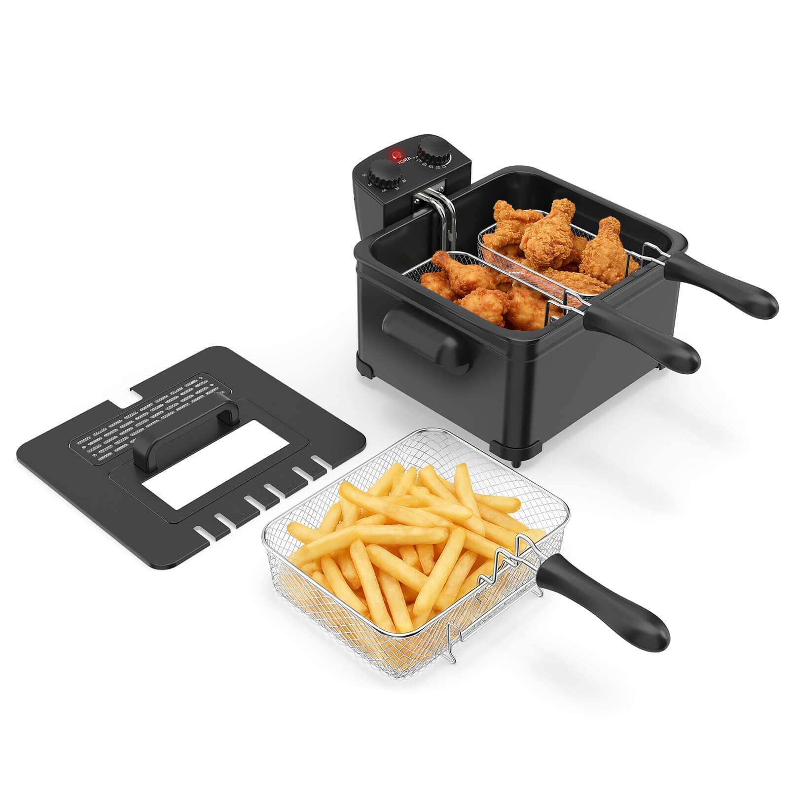 Costway - 5 Liter Electric Deep Fryer 1700W Oil Fryer with 3 Detachable Frying Baskets - Black price history on PriceWatchPro