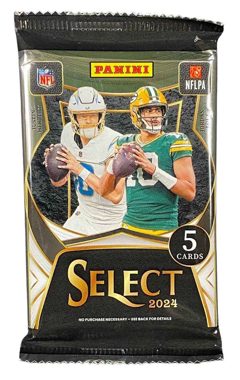 NFL JUSTIN HERBERT PANINI LA L 0 NFLPA AN JORDAN LOVE 5 CARDS SELECT 2024 NO PURCHASE NECESSARY - SEE BACK FOR DETAILS