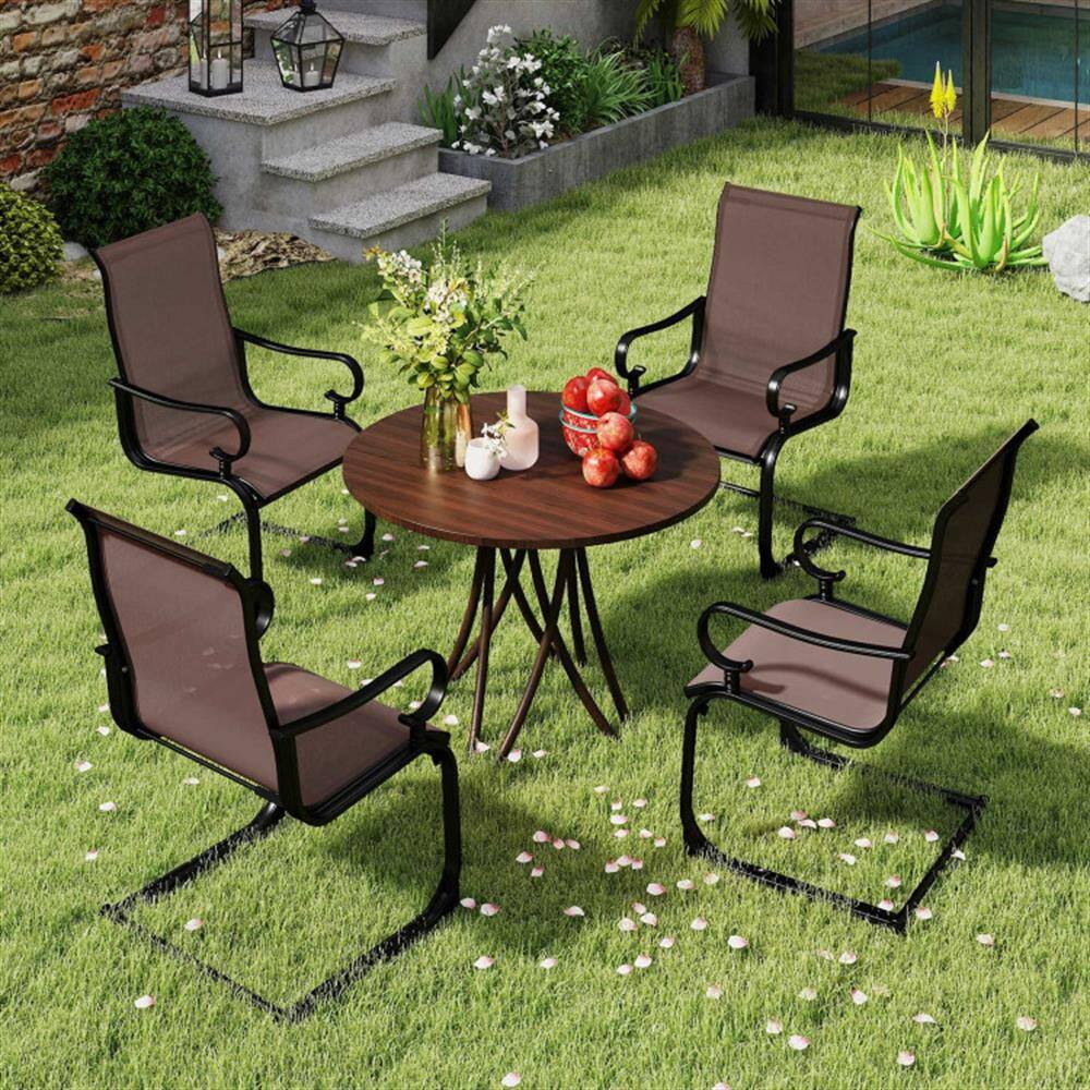 Alt View 5. Kadyn - Outdoor Dining Room Chairs, Patio Kitchen Chairs,Set of 2 Patio Chairs with Quick-drying and Breathable Fabric - Brown.