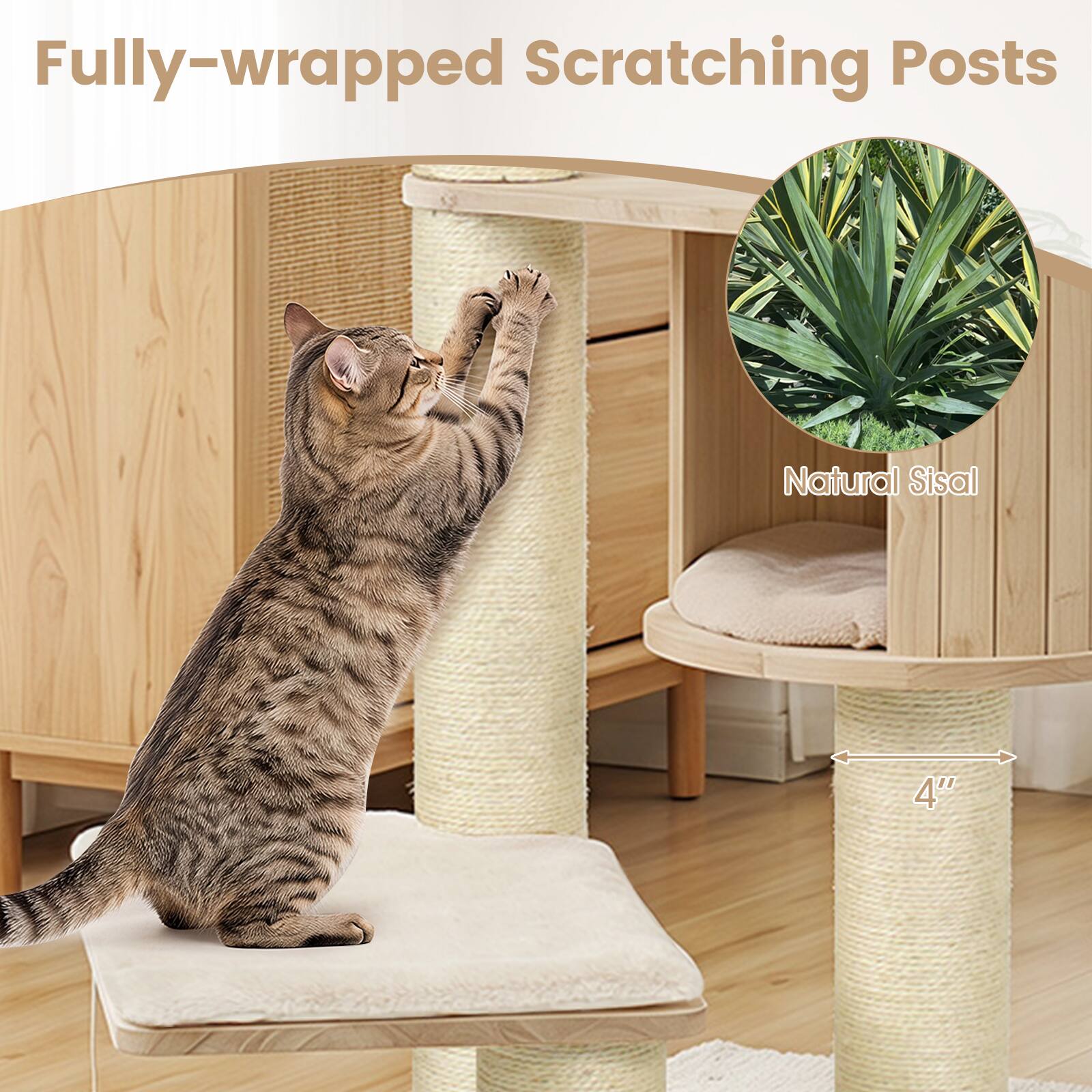 Fully-wrapped Scratching Posts

Natural Sisal

4"