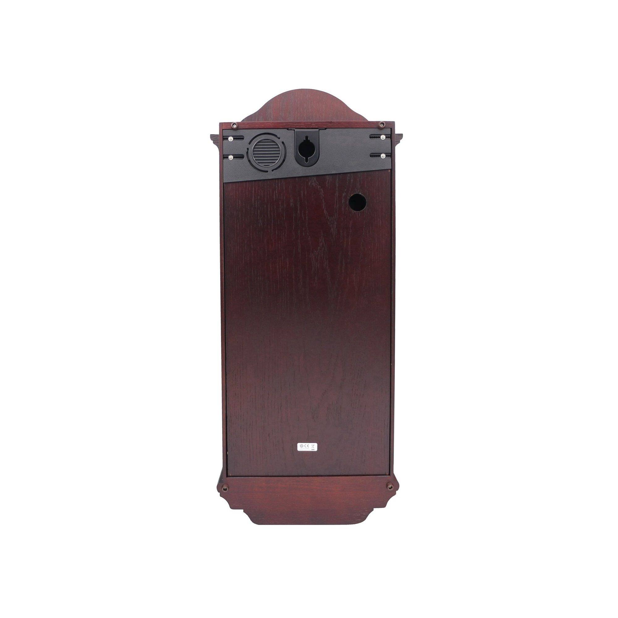 Angle. Seiko - Seiko Stately   Solid Oak Case Wall Clock with Pendulum and Chime - Brown - Brown.