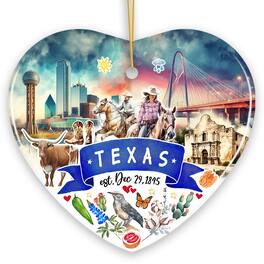 OrnamentallyYou - Artistic Texas State Themes and Landmarks Christmas Ornament - Multi-colored