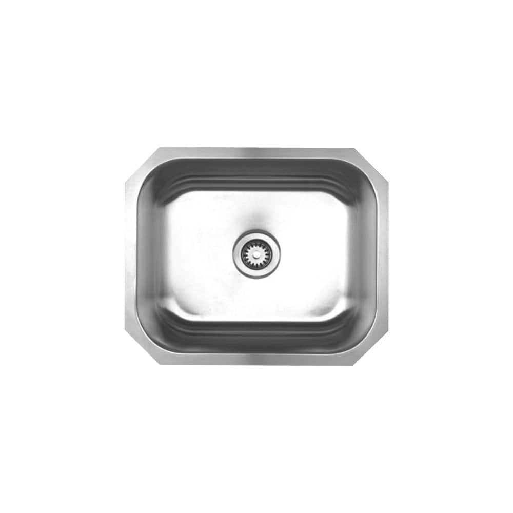 Whitehaus - Noah's Collection Brushed Stainless Steel Single Bowl Undermount Sink - Silver