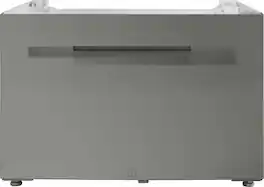 24 in. Wide Laundry Pedestal with Storage Drawer for Bosch WGB246AXUC Washer - Pearl Steel