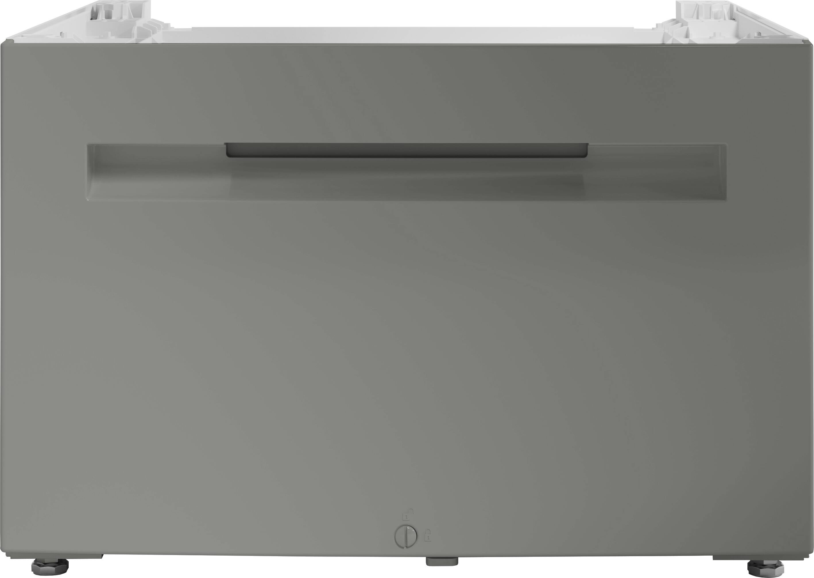 Front. Bosch - 24 in. Wide Laundry Pedestal with Storage Drawer for WGB246AXUC Washer - Pearl Steel.