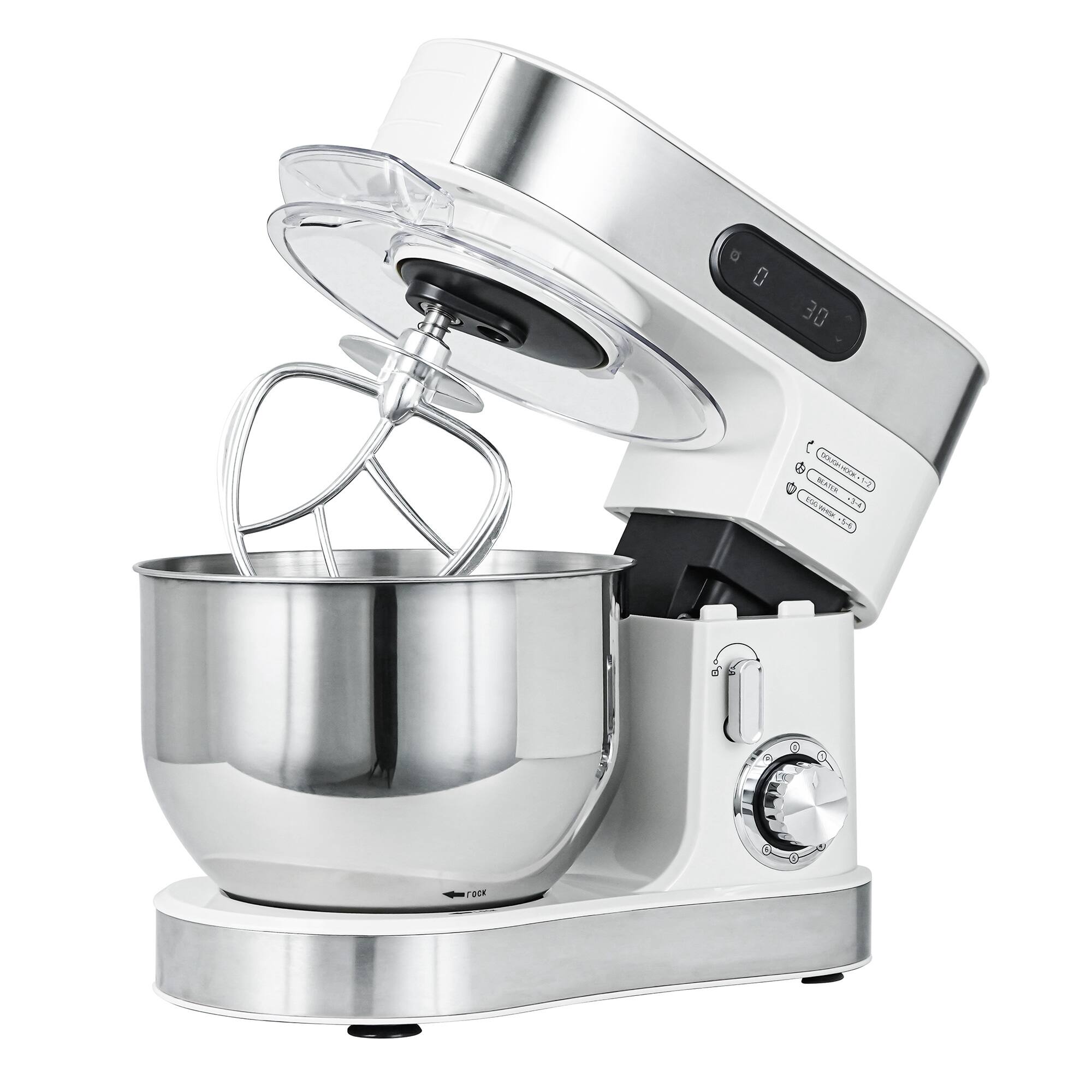 Front. Parrot Uncle - Versatile 5.5 Quart Stand Mixer with Tilt-head and 6-Speed Control - White.