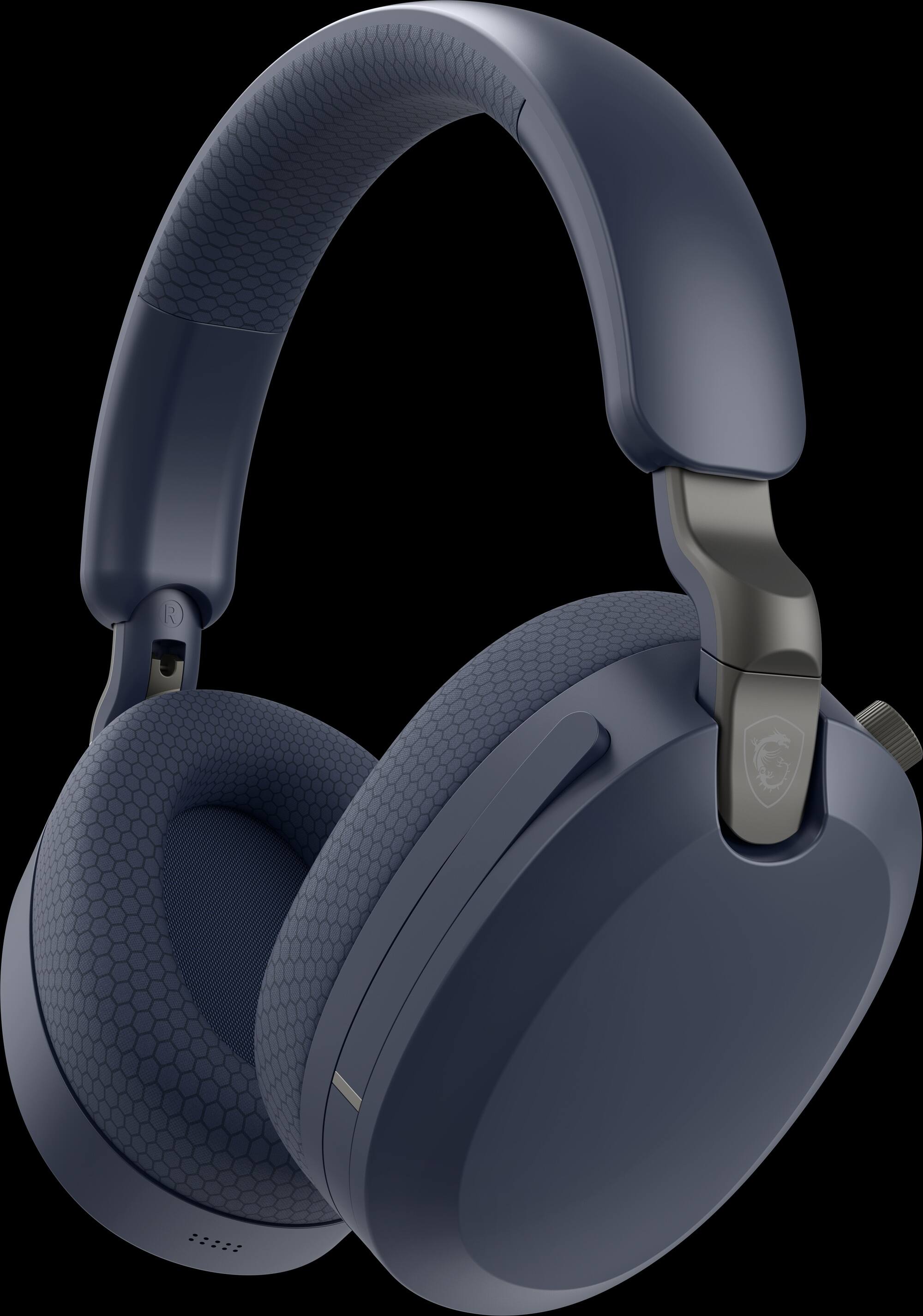 Left. MSI - MSI MAESTRO 500 W NAVY Wireless Bluetooth Over-the-Ear Headphones with 3.5mm Wired Option - Navy - Navy.