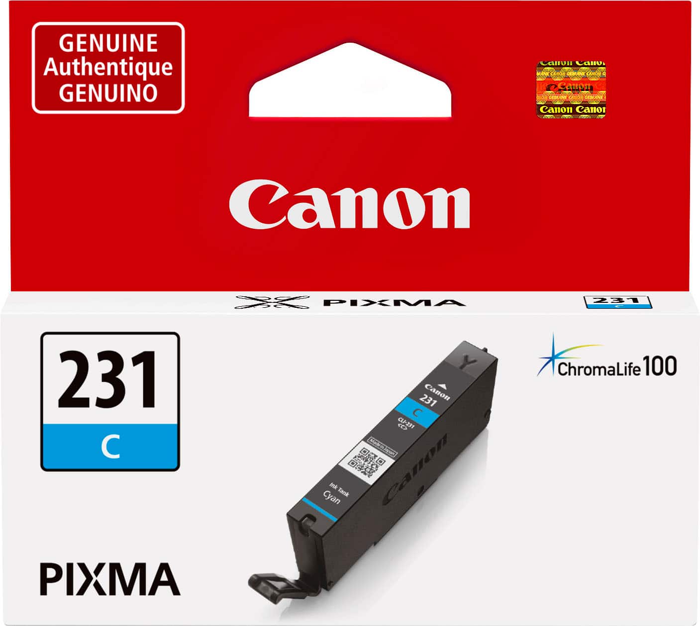 GENUINE Authentique GENUINO anon Lalu Canon Canor Canon PIXMA 231 231 PIXMA 231 Canon C 8 CU-231 Cyan ink Tank Canon ChromaLife 100