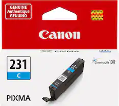 GENUINE Authentique GENUINO anon Lalu Canon Canor Canon PIXMA 231 231 PIXMA 231 Canon C 8 CU-231 Cyan ink Tank Canon ChromaLife 100