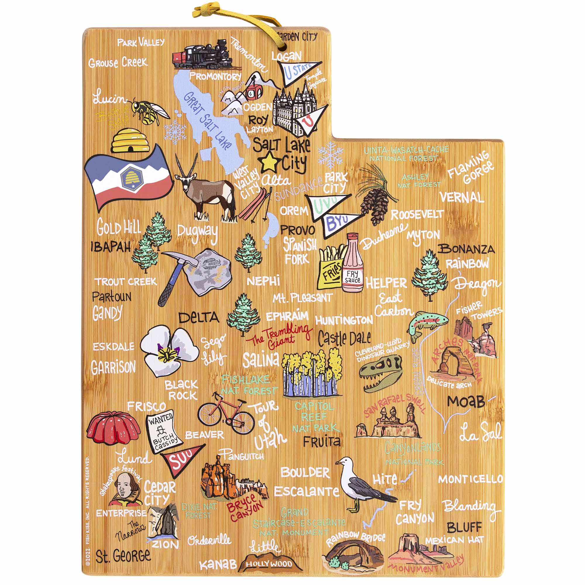 Totally Bamboo - Utah Cutting Board with Artwork by Fish Kiss price history on PriceWatchPro
