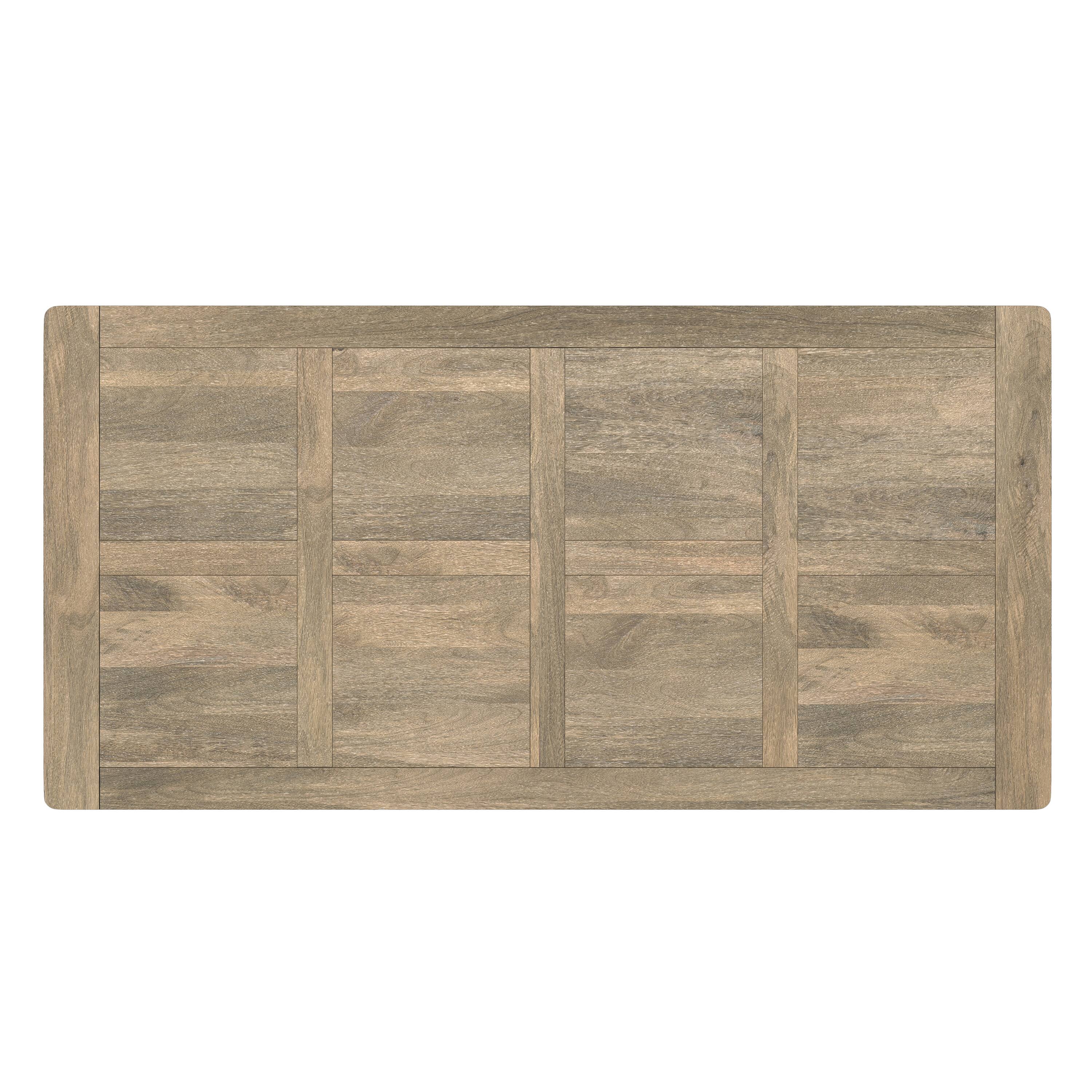 Back. Simpli Home - Campbell 72 inch x 36 inch Rectangle Modern Industrial Dining Table in Grey Wash - Grey Wash.