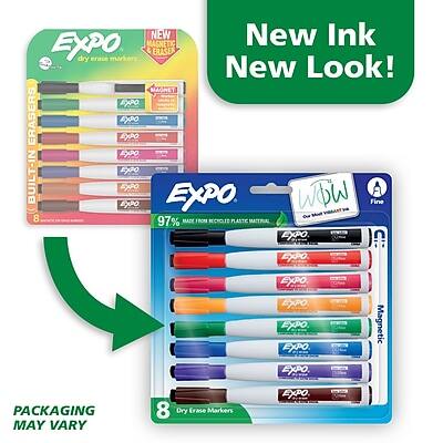**Expo Dry Erase Markers**

- **New Ink, New Look!**
- **Built-in Eraser**
- **Magnetic**
- **8 Dry Erase Markers**
- **97% Made from Recyclable Plastic Material**
- **Packaging May Vary**

**Features:**
- **Fine Tip**
- **WOW! Fine**