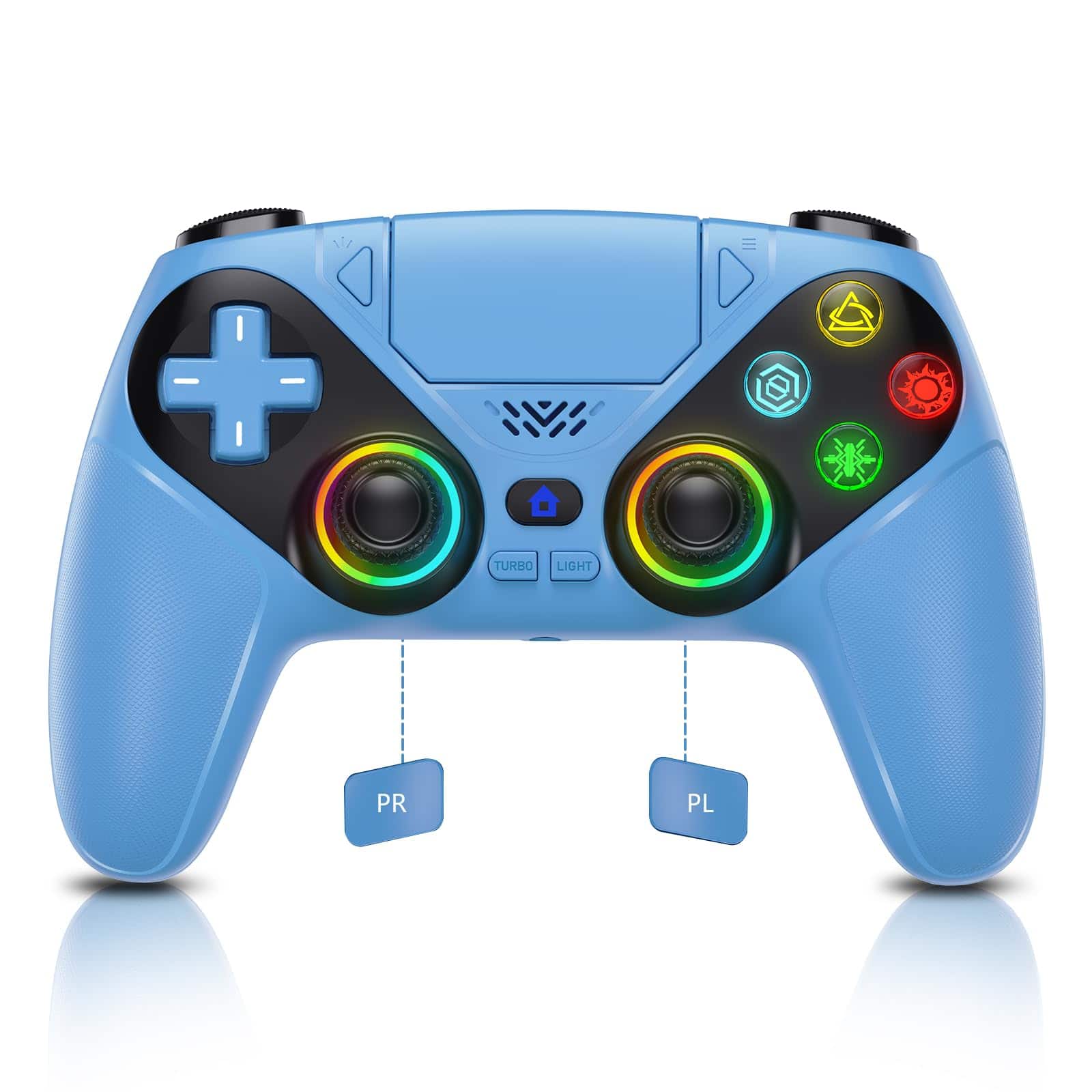 HM 1810 - Rgb Wireless Controller For Ps5/playstation 5 Pc With Turbo Macro Dynamic Vibration 6-axis Motion Control - Default