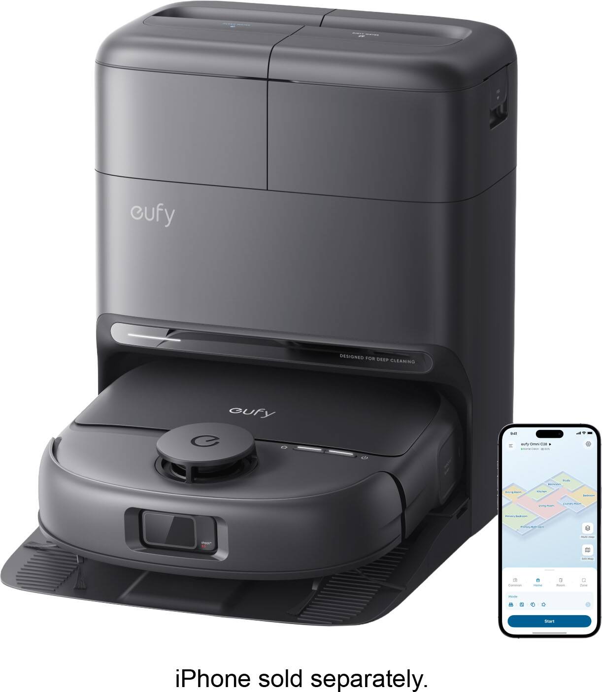 eufy DESIGNED FOR DEEP CLEANING  
Gury e - ay - - 21 - swrT  
iPhone sold separately.