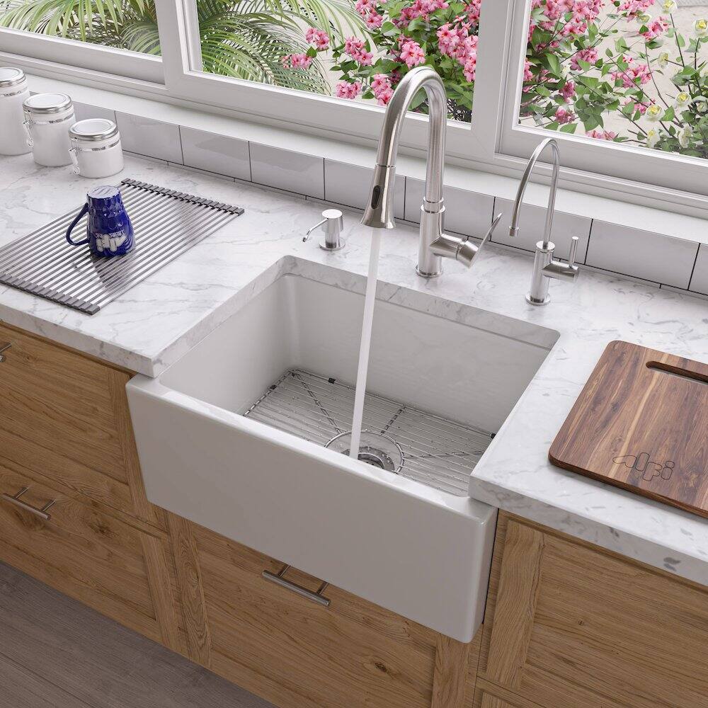 Back. Alfi - Stainless steel kitchen sink grid for AB2418SB, AB2418ARCH, AB2418UM - Gray.