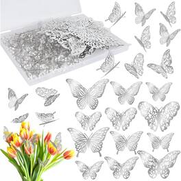 Stylel Star - 148 Flower Bouquet Accessories with 100Pcs Corsage Pins and 48Pcs 3D Butterfly Decorations for Valentines Wedding Birthd - Default