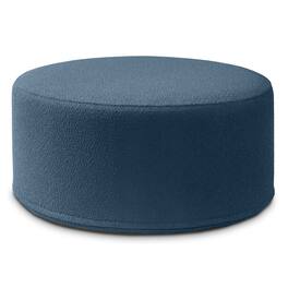 Jaxx - Candler Round Couch Oversized Giant Coffee Table Ottoman, Kid Safe with Removable Cover - Boucle Navy