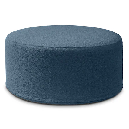 Front. Jaxx - Jaxx Candler Round Couch Oversized Giant Coffee Table Ottoman, Kid Safe with Removable Cover, Boucle Navy - Boucle Navy.