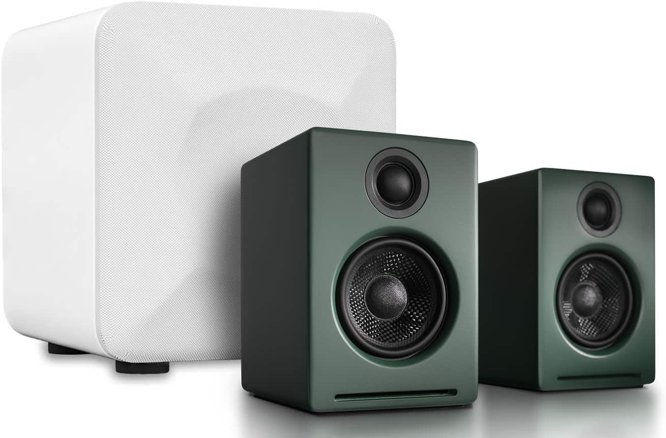 Audioengine - A2+ Next Gen Home Music System & S6 White Powered Subwoofer - Green