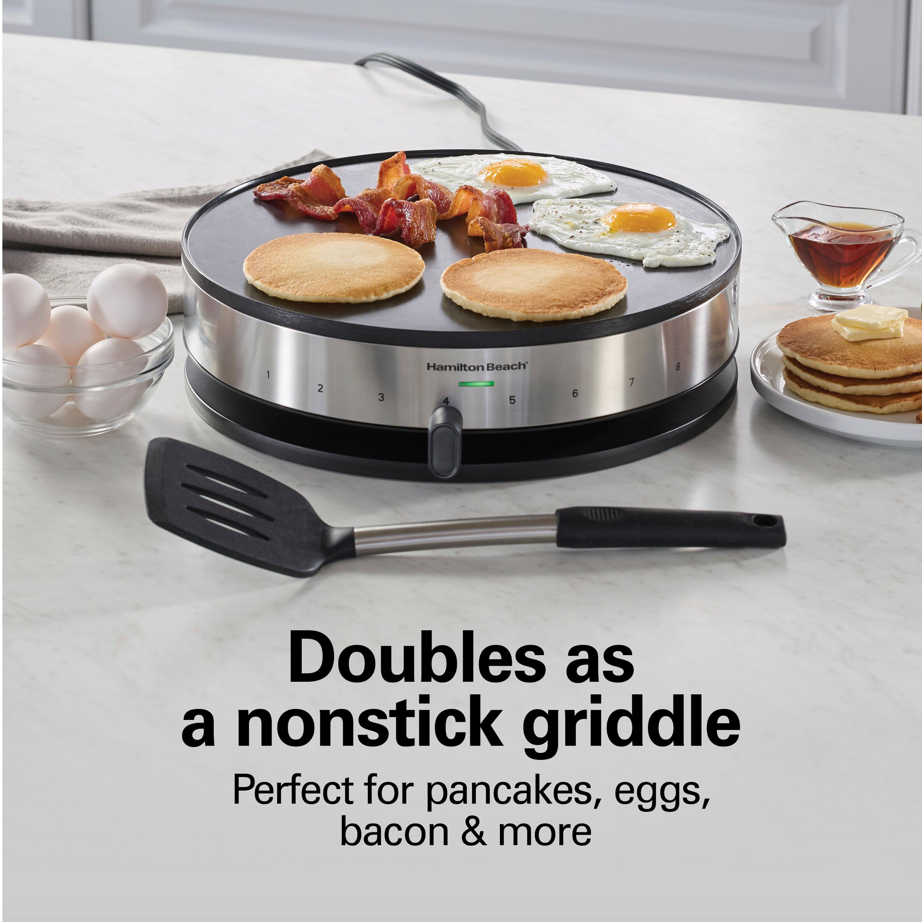 Doubles as a nonstick griddle  
Perfect for pancakes, eggs, bacon & more