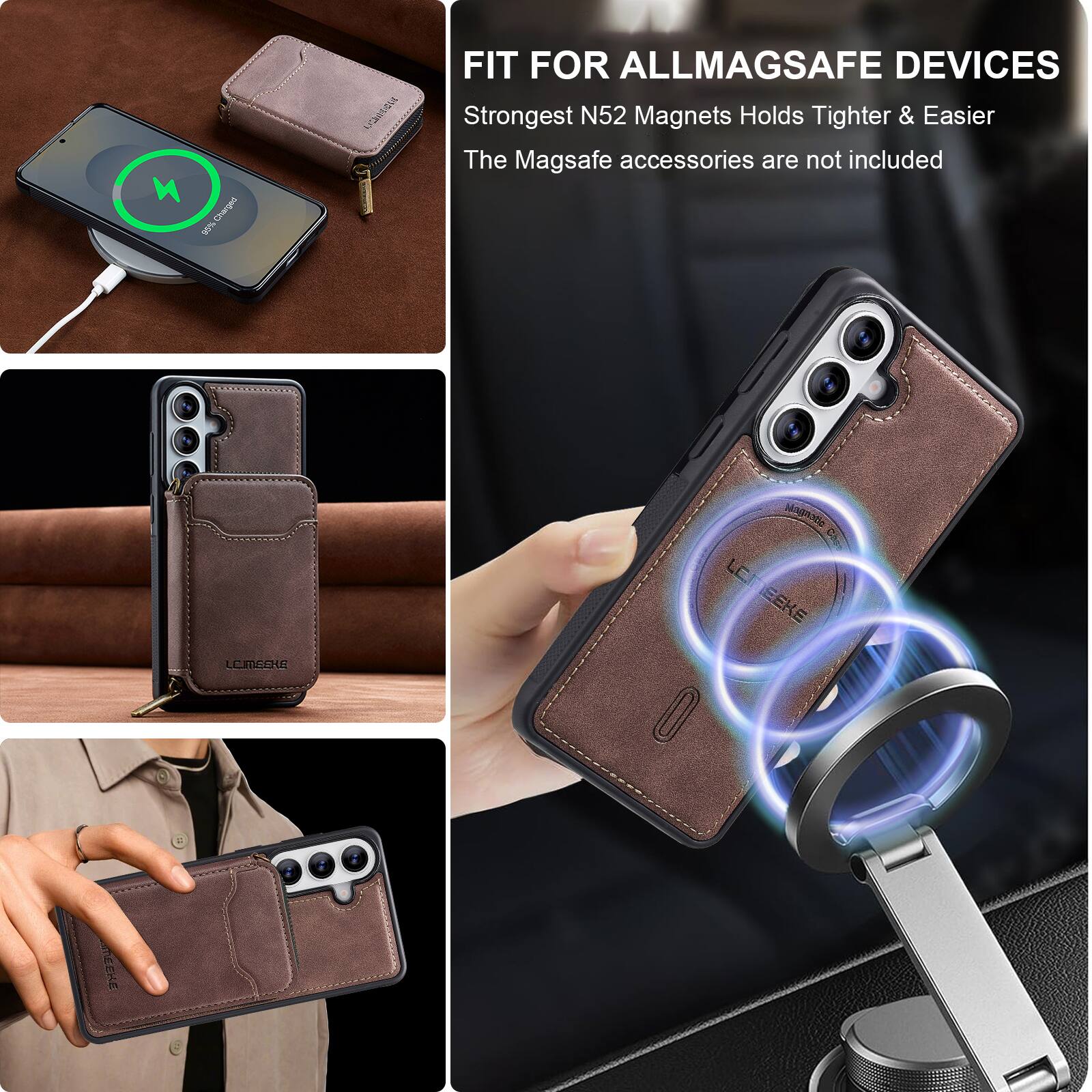 4 W0% Charged 80% Laoles  
FIT FOR ALL MAGSAFE DEVICES  
Strongest N52 Magnets Holds Tighter & Easier  
The MagSafe accessories are not included