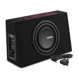DS18 Audio - PU Single 10" Loaded Sealed Subwoofer Enclosure with Built-in Amplifier, 350W RMS