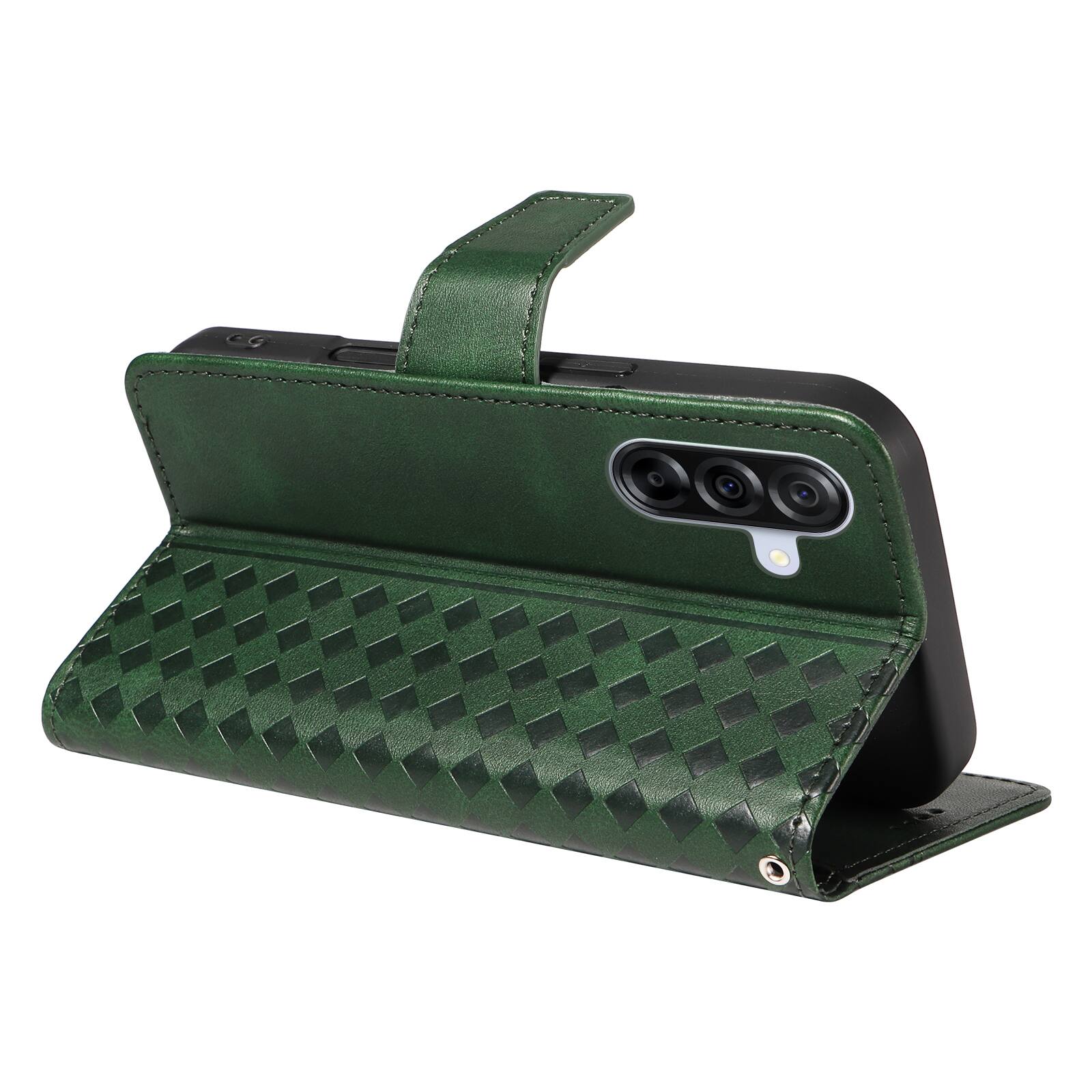 Alt View 2. Dteck - For Samsung Galaxy A17 5G Shockproof Leather Folio Kickstand Card Slots Wallet Case with Strap - Darkgreen.
