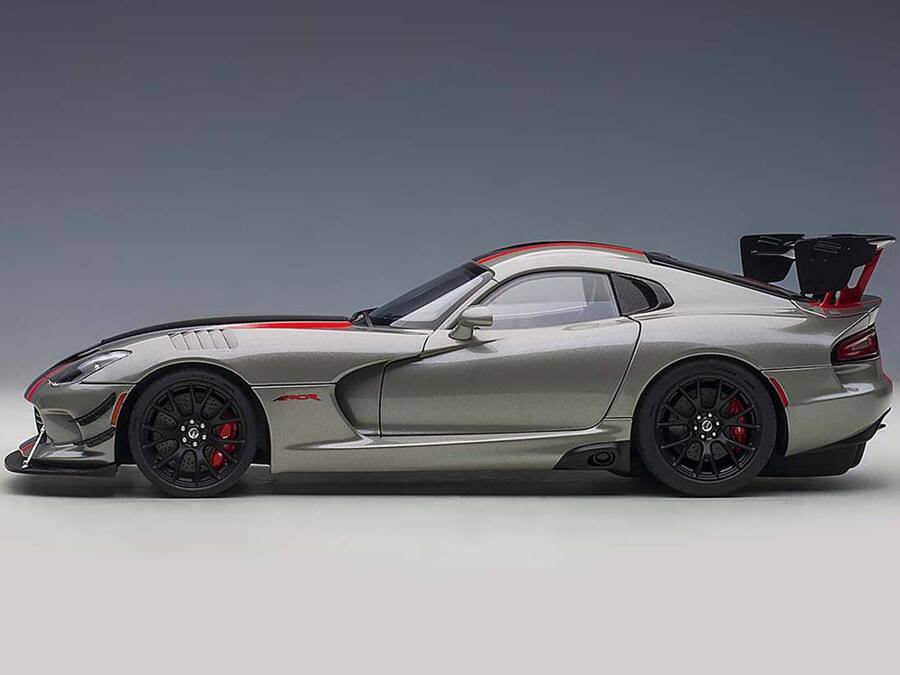 Model A Format Compasition 2017 Dodge Viper ACR Billet Silver Metallic with Black and Red Stripes ...