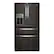 Front. Whirlpool - 26 Cu. Ft. Wide 4 Door Refrigerator with Prep and Store Bins - Black Stainless Finish.