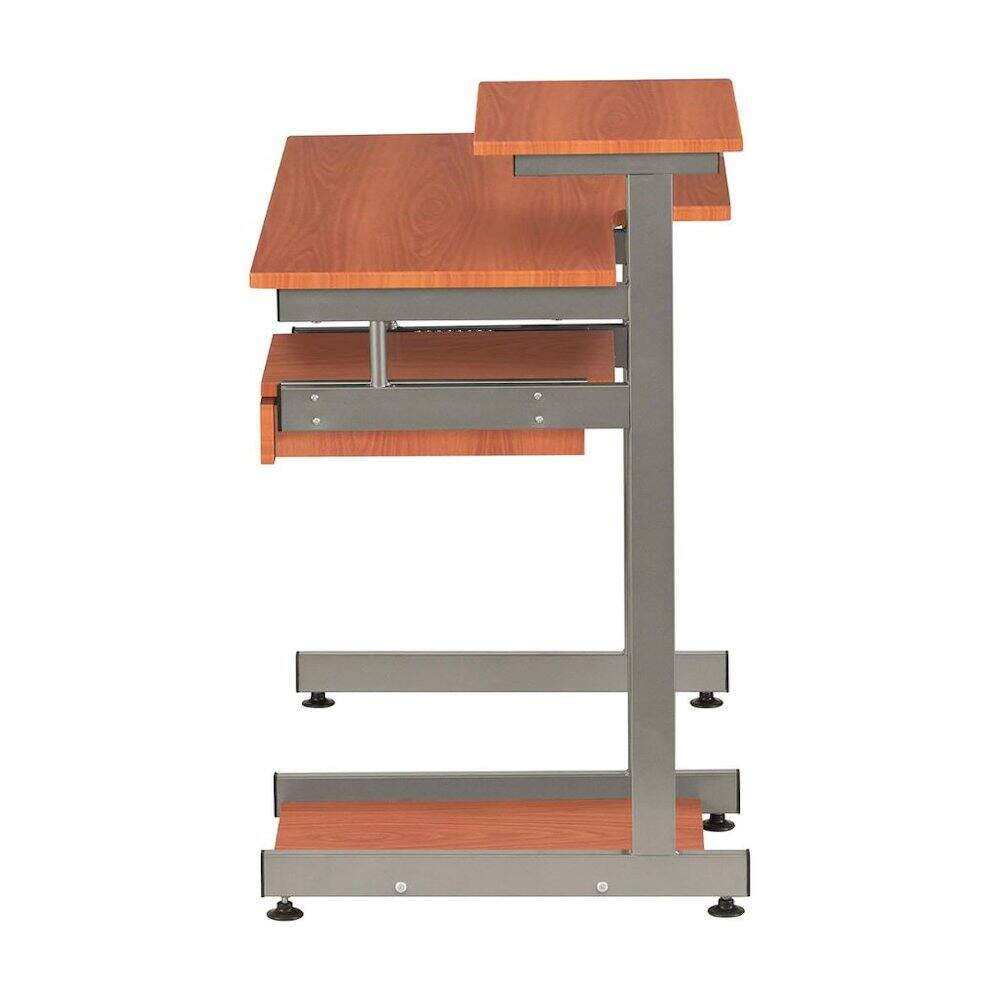 Alt View 2. FurniFact - Brown Sturdy Desk With Drawer And 4 Shelves - Brown.