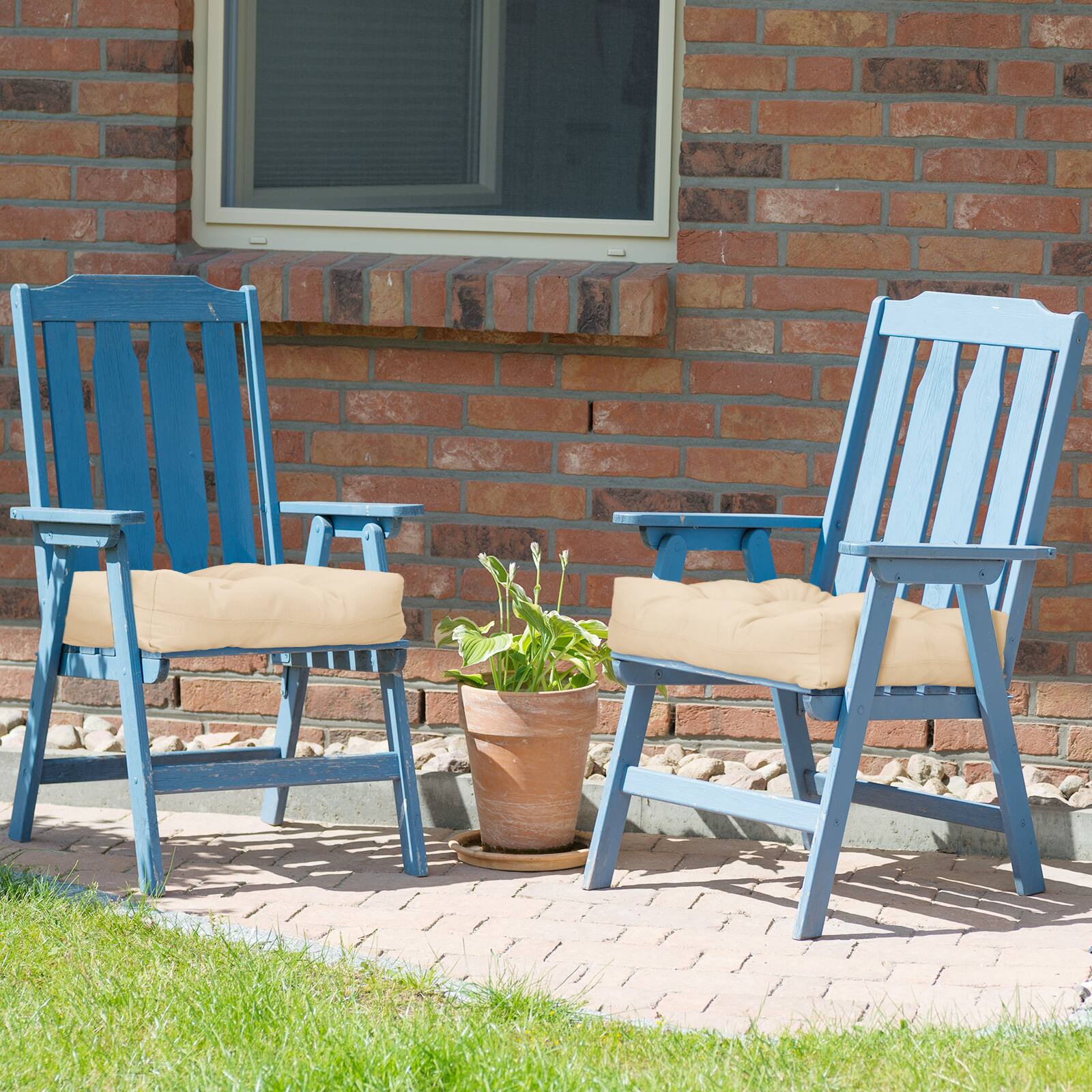 Alt View 3. Gymax - Gymax Set of 6 21'' x 21'' Chair Seat Cushion Pads Patio Beige - Beige.