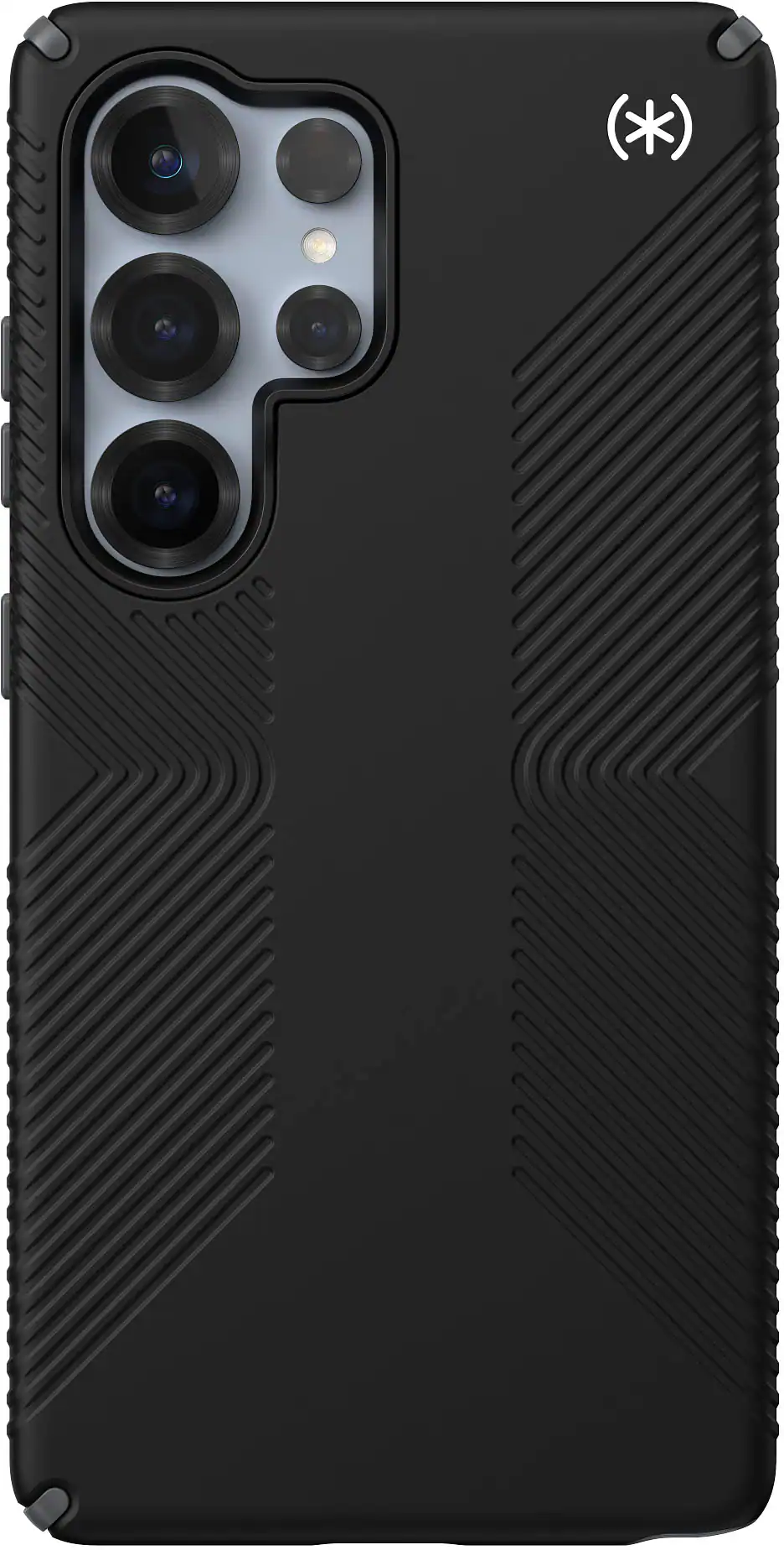Front. Speck - Presidio2 Grip and Magnet Case for Samsung Galaxy S25 Ultra - Black.