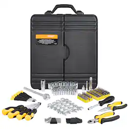 LOVMOR - 221 Piece Mechanics Tool Set 1 4 and 3 8 Drive Sockets with SAE and Metric Size Specifications