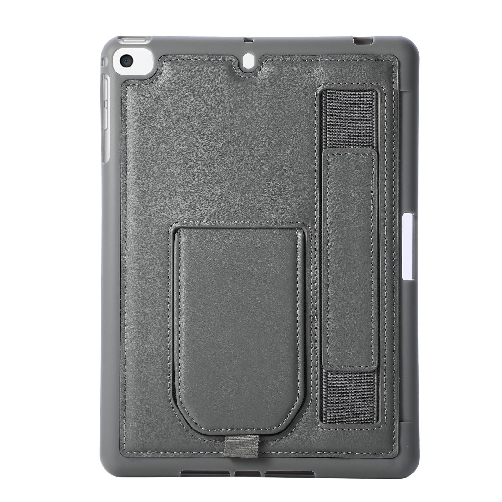 Alt View 2. Dteck - Shockproof Case for Apple iPad mini (5th Generation) 2019 with Hand Strap and Kickstand, PU Leather TPU Protective Cover - Gary.