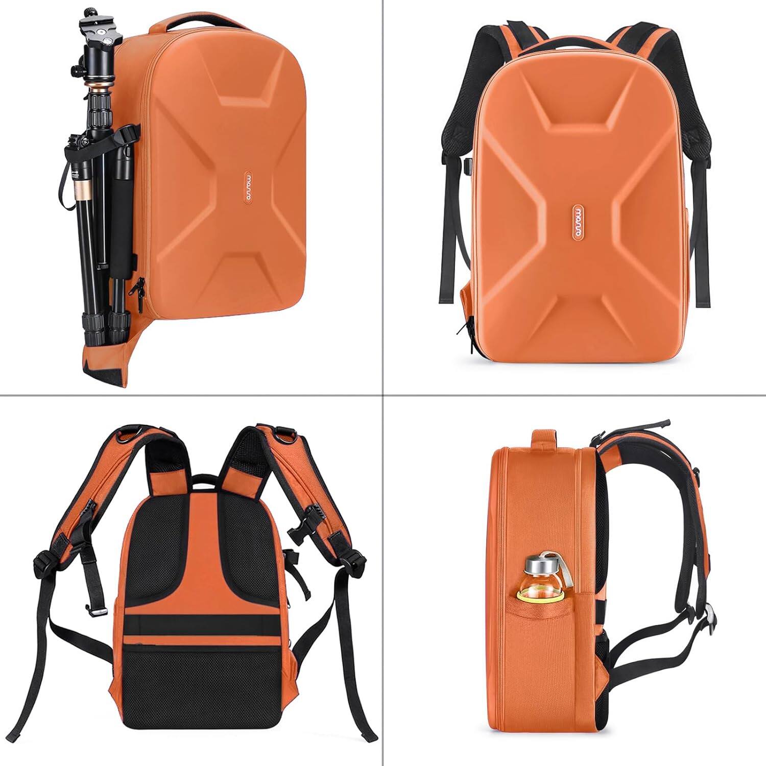 Alt View 1. mosiso - Camera Backpack 15-16 inch Waterproof Hardshell Camera Bag with Tripod Holder&Laptop Compartment - Orange.