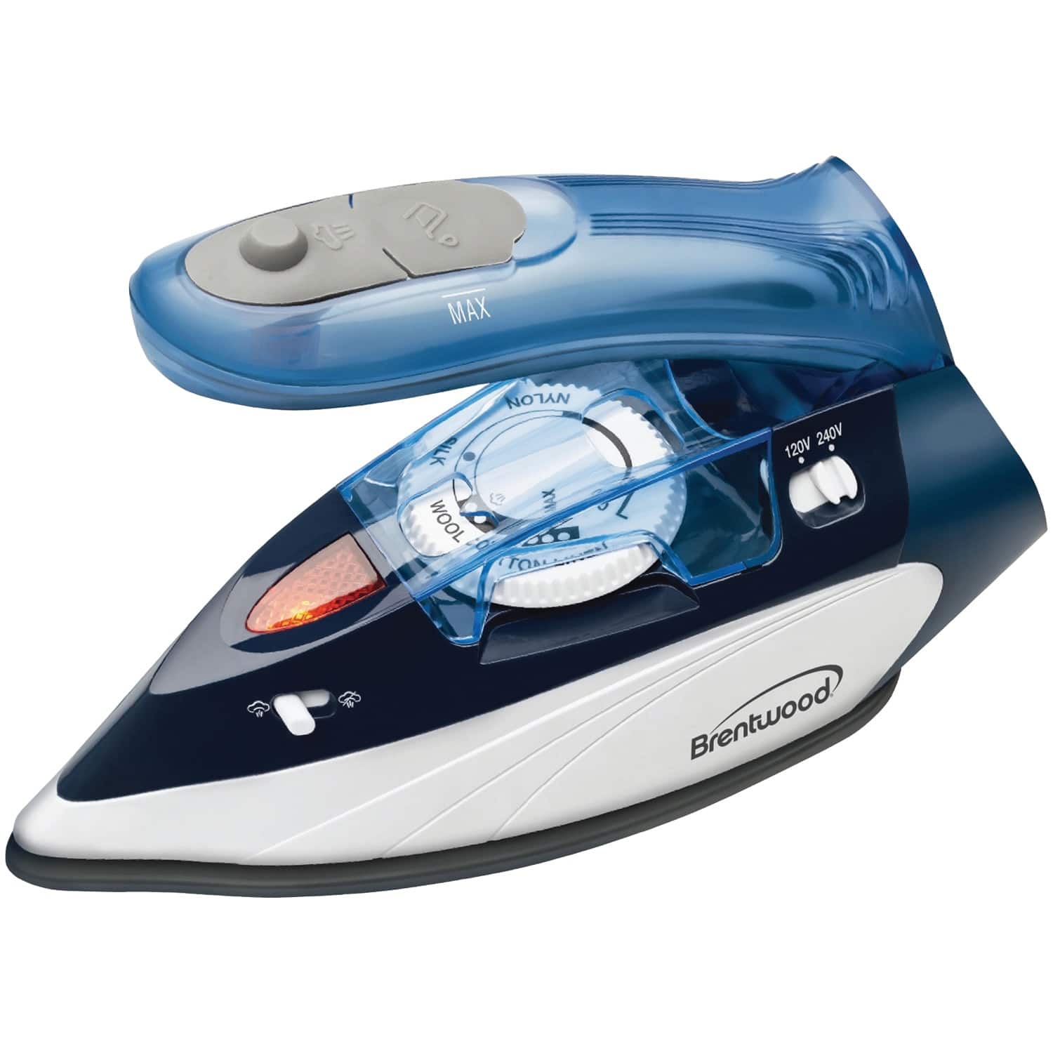 Brentwood - Dual-Voltage Nonstick Travel Steam Iron - Blue
