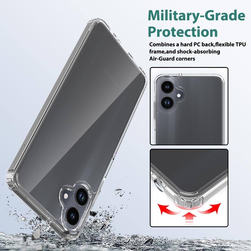 Military-Grade Protection
Combines a hard PC back, flexible TPU frame, and shock-absorbing Air-Guard corners