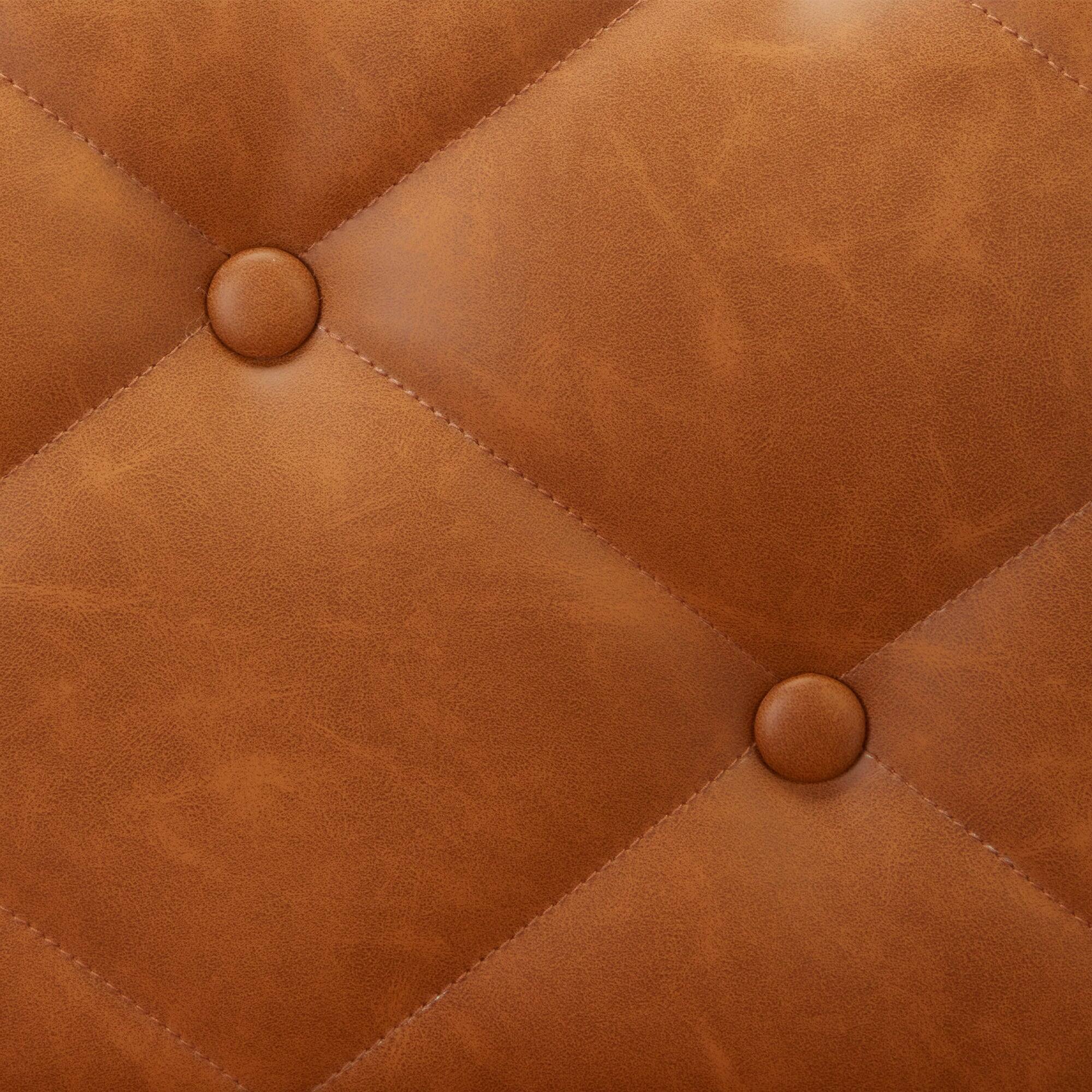 Alt View 1. Vecelo - PU Leather Office Chair - Adjustable Height Rolling Armless Chair, Basic Task Chair with No Arms - Brown.