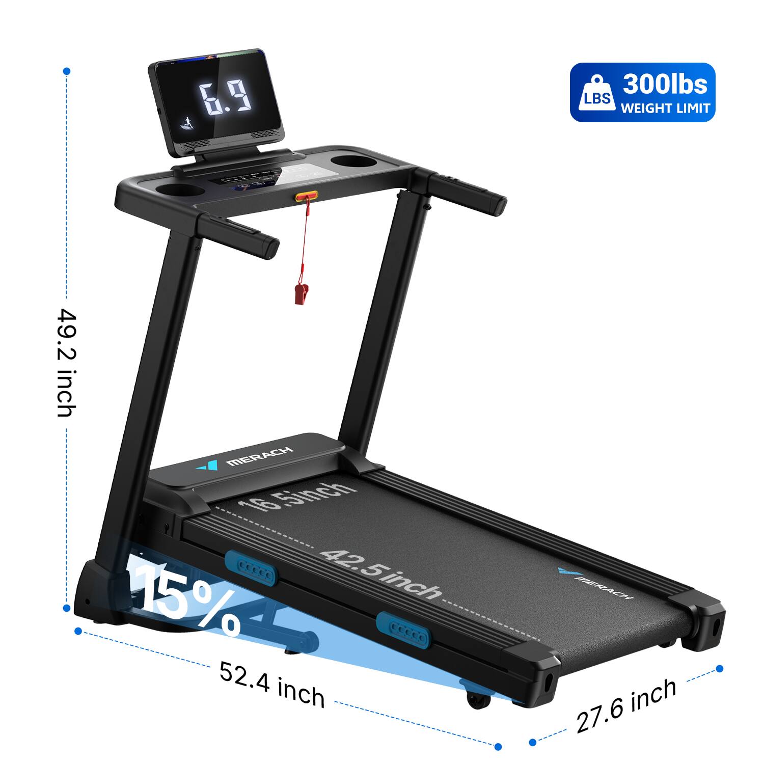 6.9  
300lbs LBS WEIGHT LIMIT  
49.2 inch MERACH  
16.5 inch CCCCE  
42.5 inch PERACH  
52.4 inch  
27.6 inch