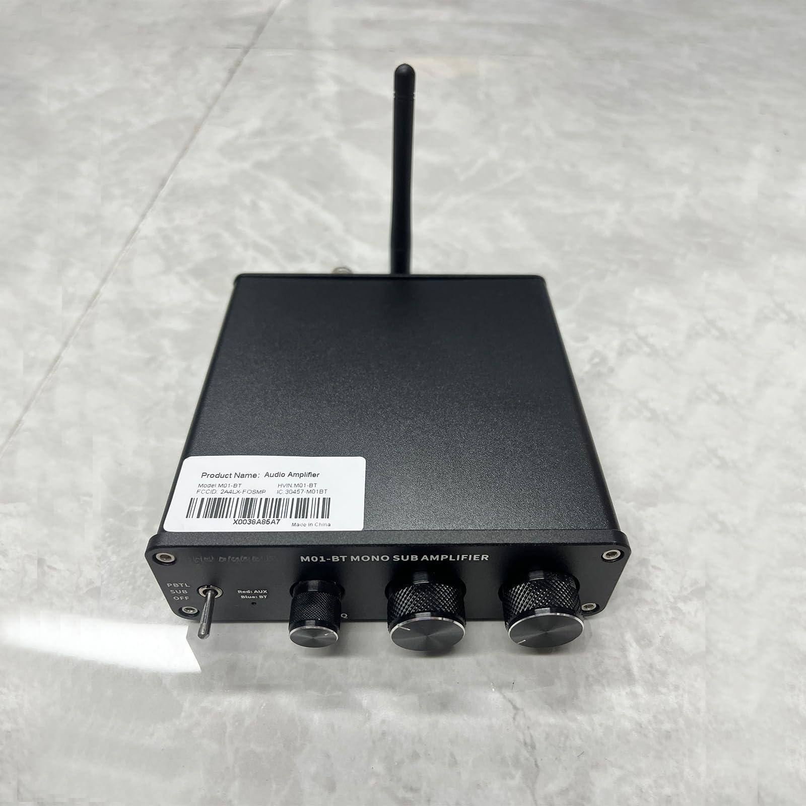 Product Name: Audio Amplifier  
Model: M01-BT MONO SUB AMPLIFIER  
Made in China  
X0038A5847