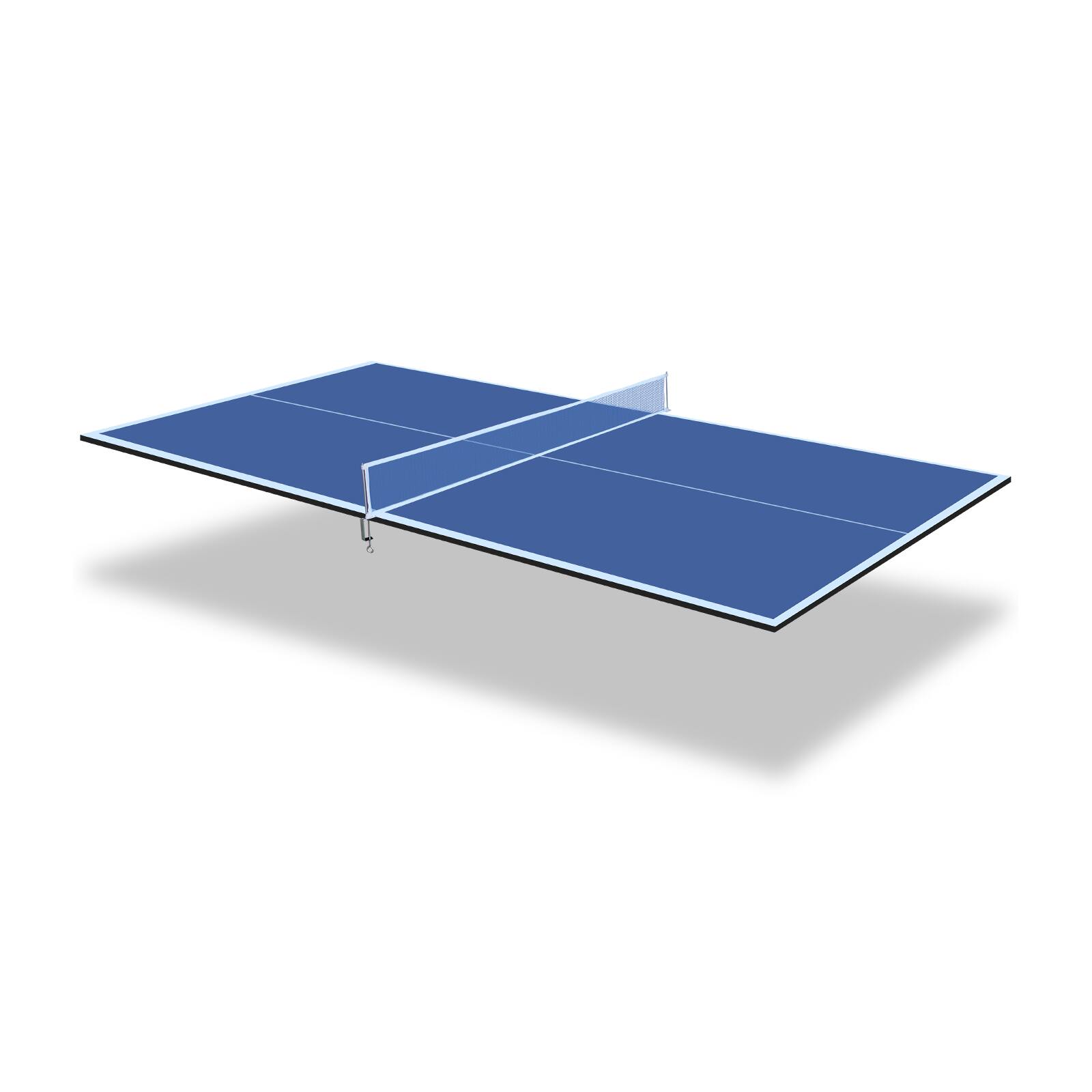 Angle. APRILSOUL - Blue Mid Size Ping Pong Conversion Top Foldable Portable Table Tennis Table Top Indoor Games - Blue.